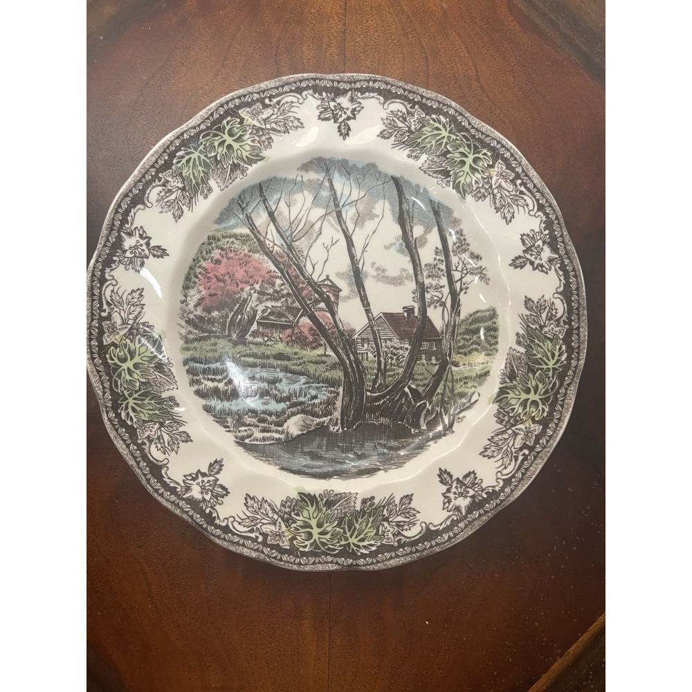 Johnson Brothers Friendly Village Willow by the Brook 8" Salad Dessert Plate